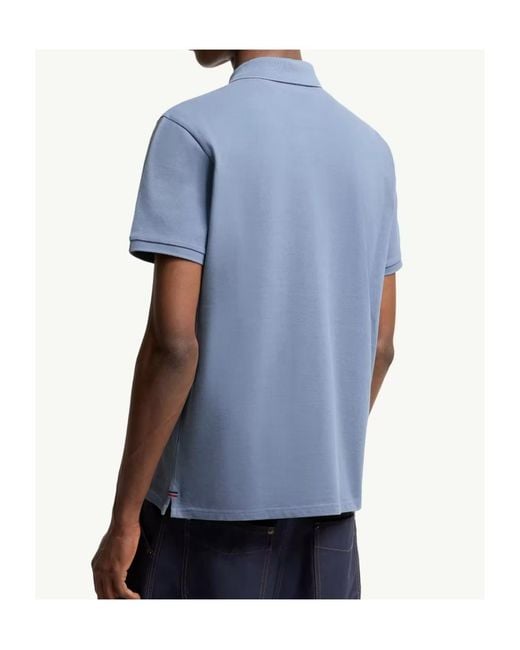 Moncler Blue Logo Patch Polo Shirt for men