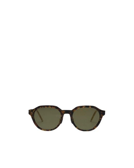 Thom Browne Green Eyewear Oval Frame Sunglasses