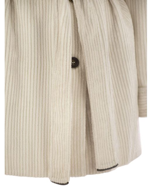 Brunello Cucinelli Natural Belted Corduroy Jacket