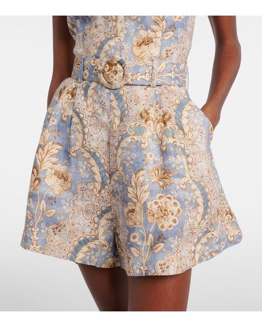 Zimmermann White Daylight Printed Linen Romper