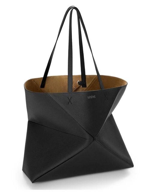 Loewe Black Large Puzzle Fold Tote Bag
