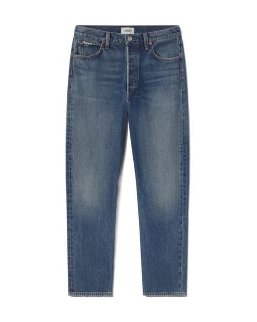 Agolde Blue Straight-Leg Jeans