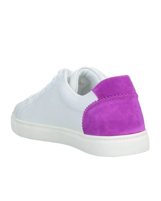 Dolce & Gabbana White Two-Tone Spliced Sneakers