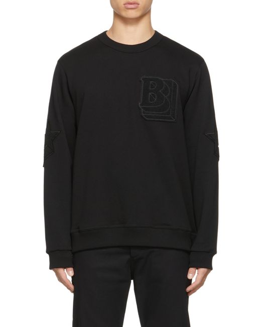 Burberry Black Letter-Graphic Cotton Sweatshirt for men