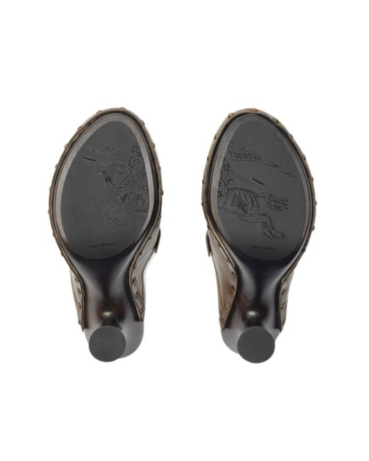 Burberry Brown Potter Stud Embellished Slip-On Mules