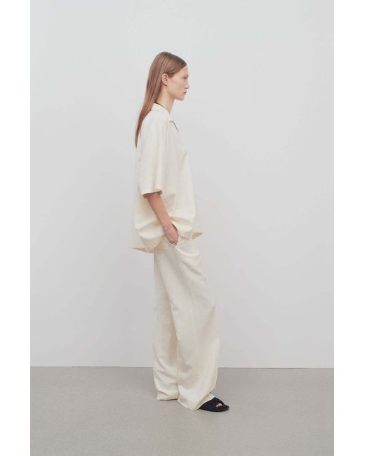 The Row White Foulard Trousers