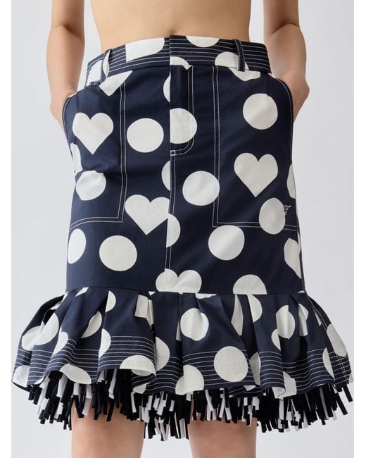 Jacquemus Blue The Cabana Polka-Dot Skirt