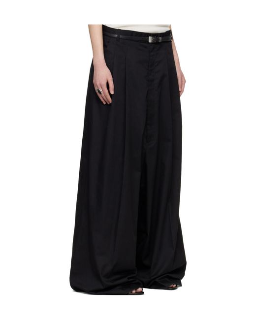 Lu'u Dan Black Lowline Belt Loop Casual Pants for men