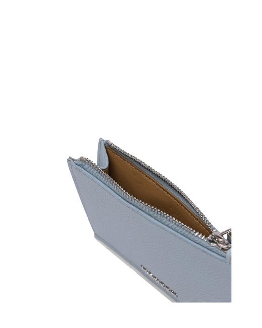 McQueen Blue Logo Plaque Zipped Wallet for men
