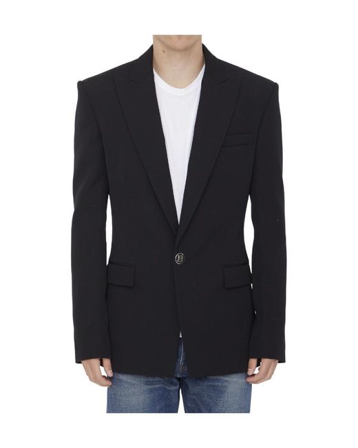 Balmain Black Single Breasted Tailored Blazer for men