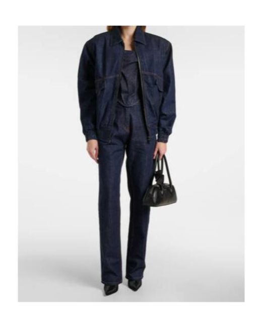 Magda Butrym Blue Oversized Denim Bomber Jacket