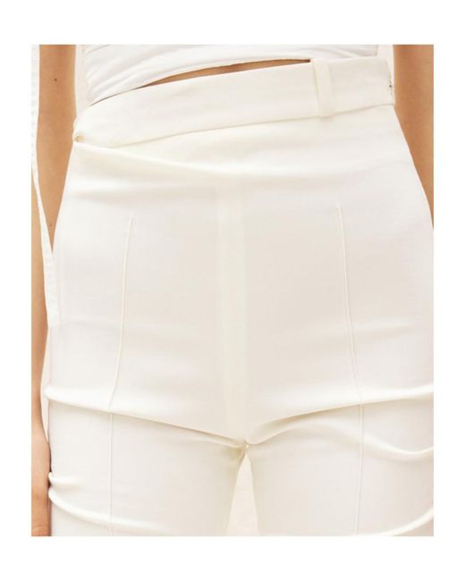 Jacquemus White High-Waisted Flared Trousers
