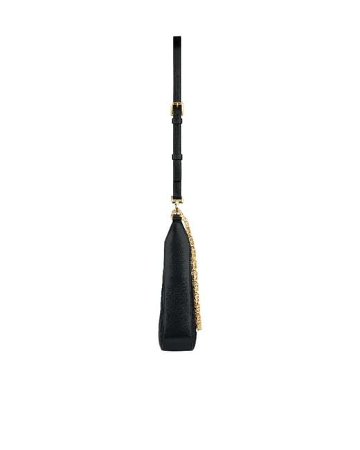 Givenchy Black Logo Embroidered Cut Out Small Shoulder Bag