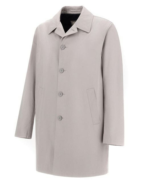 Herno White Single-Breasted Raincoat for men