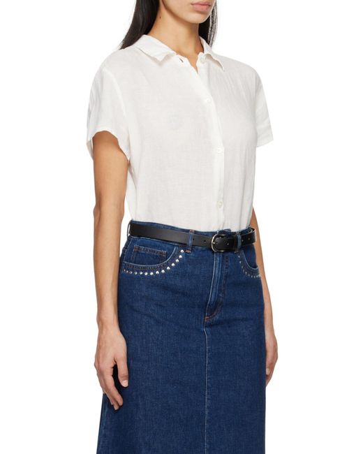 A.P.C. White Short-Sleeved Button-Up Shirt