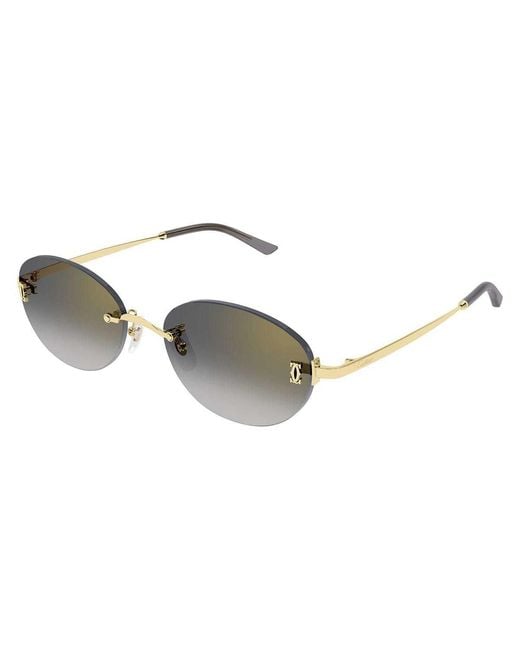 Cartier Metallic Oval Frame Sunglasses for men