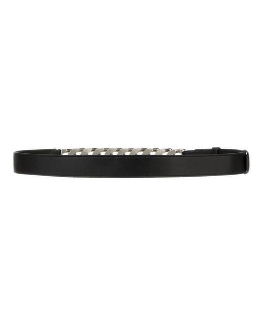 Givenchy White Chain-Link Slim Belt