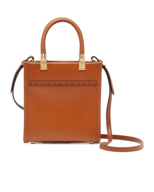 Fendi Brown Sunshine Mini Tote Bag