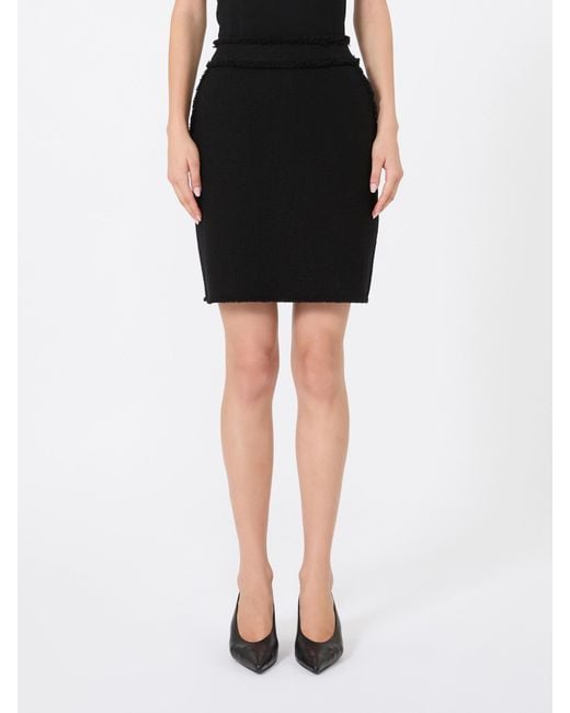 Max Mara Black Short Wool Jersey Skirt