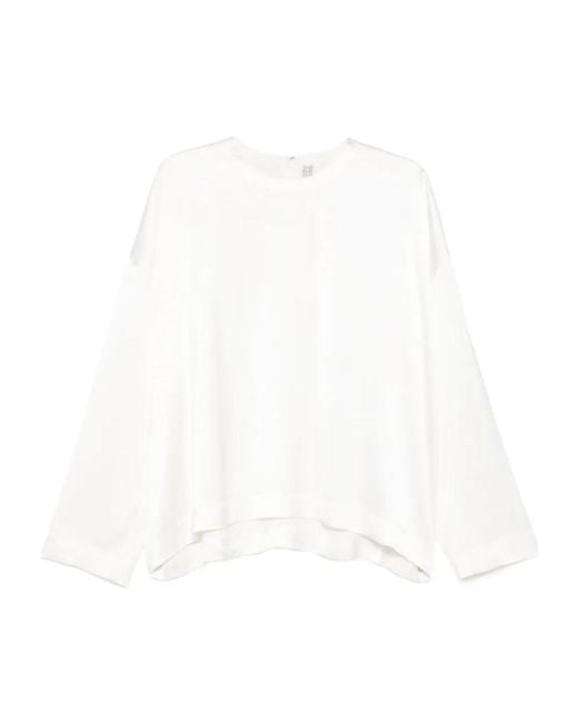 Totême White Totême Boxy Satin Top