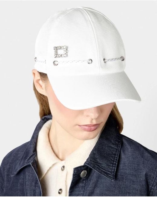 Roger Vivier White Buckle Baseball Cap
