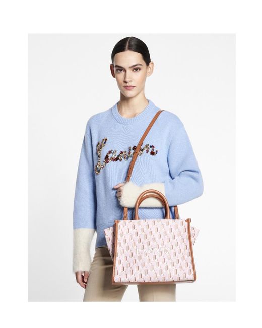 Lanvin Pink Logo-Print Tote Bag