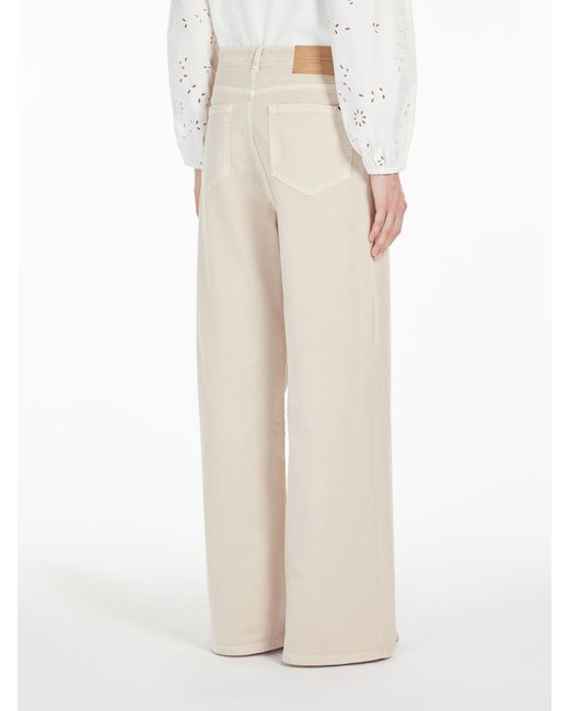 Weekend by Maxmara White Medina Logo Patch Wide Leg Trousers