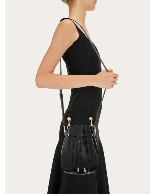 Ferragamo Black Rope Strap Shoulder Bag