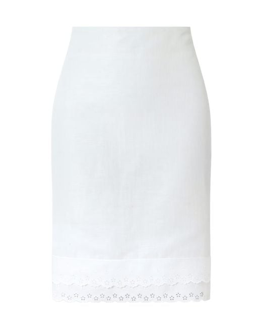 Magda Butrym White Broderie Midi Skirt