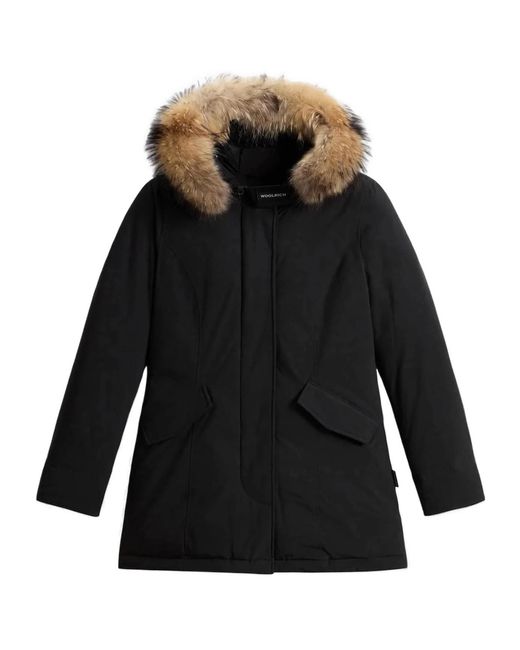 Woolrich Black High Neck Long-Sleeved Parka