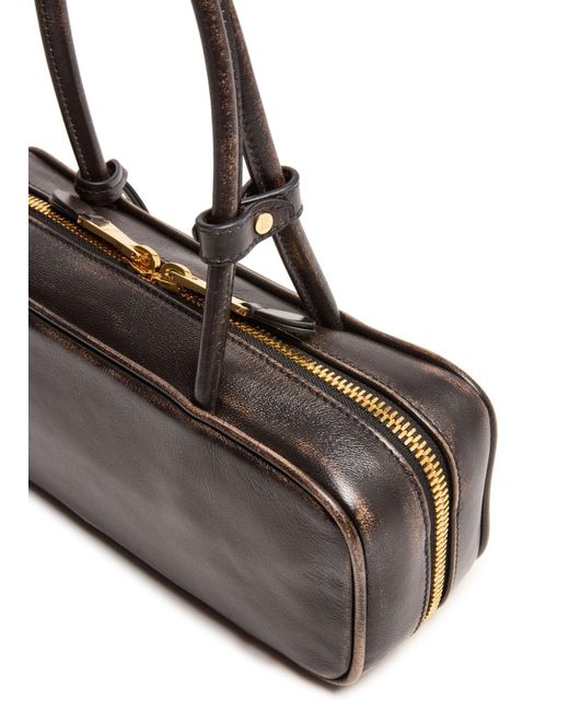 Miu Miu Black Aged Nappa Leather Bag