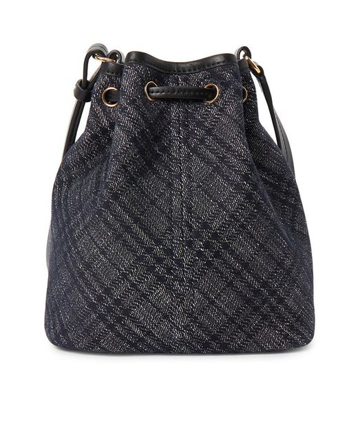 Burberry Black Drawstring Denim Bucket Bag