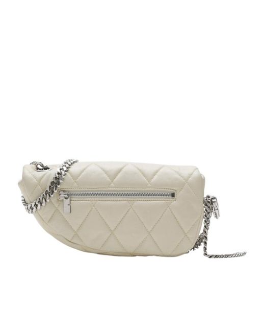 Burberry White Shield Lock Quilted Shoulder Bag