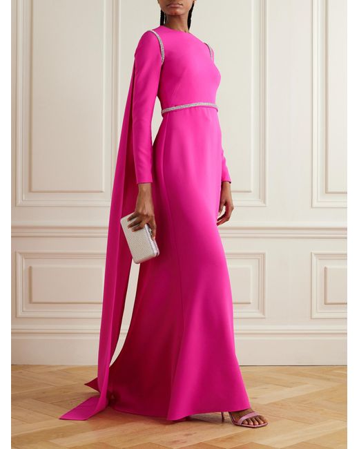 Safiyaa Pink Elegant Burgundy Evening Gown