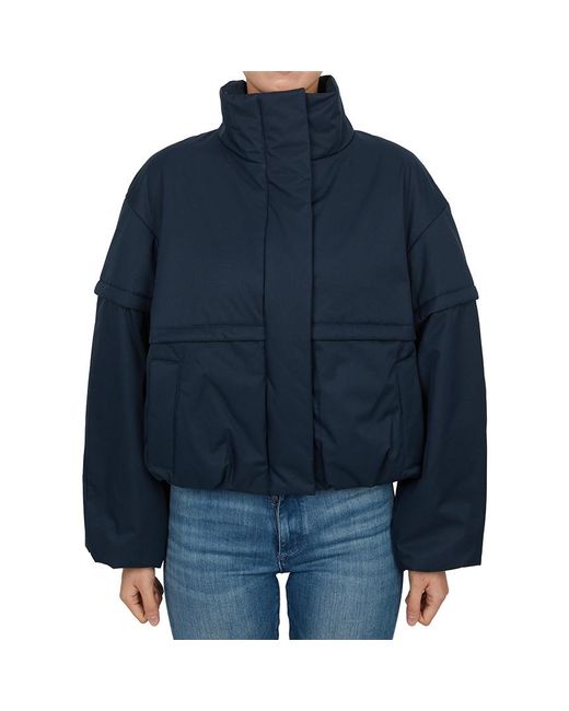 Max Mara Blue Long-Sleeved Cotton-Padded Jacket