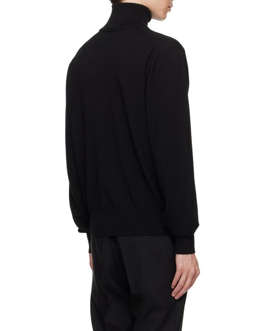 AMI Black Logo Embroidered Knitted Jumper for men