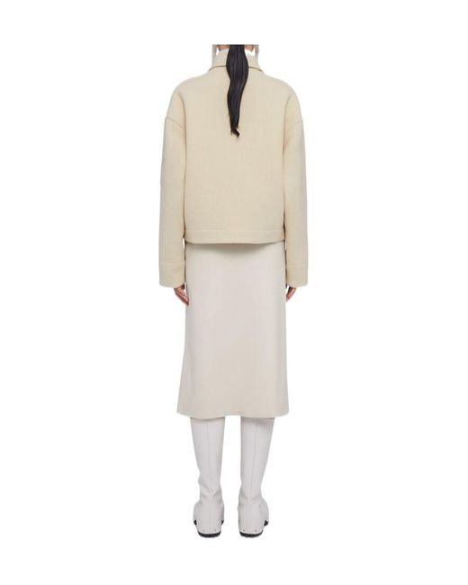 Jil Sander Natural Zip-Up Straight Hem Jacket