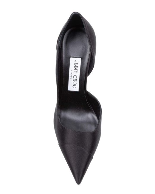 Jimmy Choo Black Shiny Satin Pump