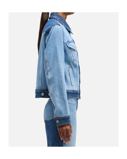 7 For All Mankind Blue Buttoned Denim Jacket