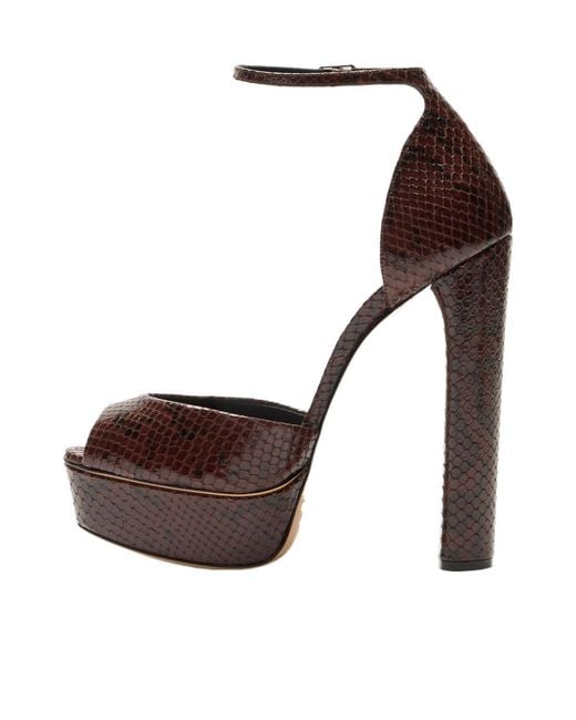 Casadei Brown Flora Platform Basilisco Sandal