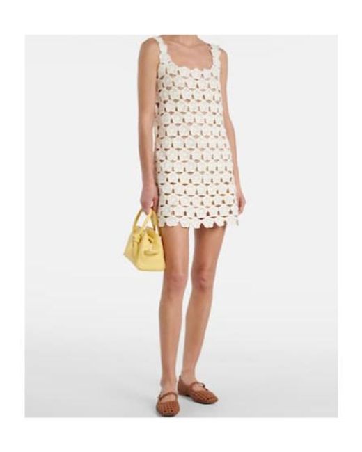Staud Natural Hoya Floral Crochet Cotton Minidress