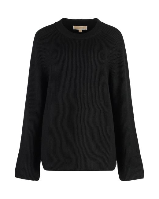 MICHAEL Michael Kors Black Ribbed Crew Neck Jumper
