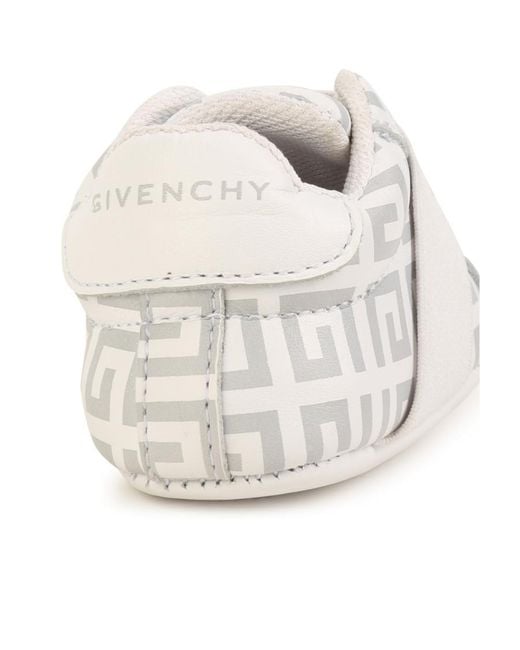 Givenchy White 4G Monogram-Pattern Leather Slippers