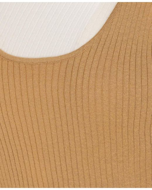 Twinset Brown Trompe-L'Œil Fitted Knit Top