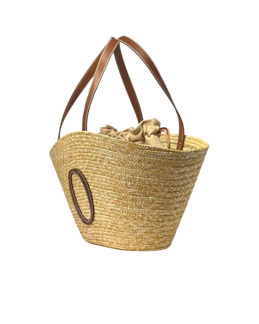 Orciani Metallic Logo-Patch Top Handle Tote Bag