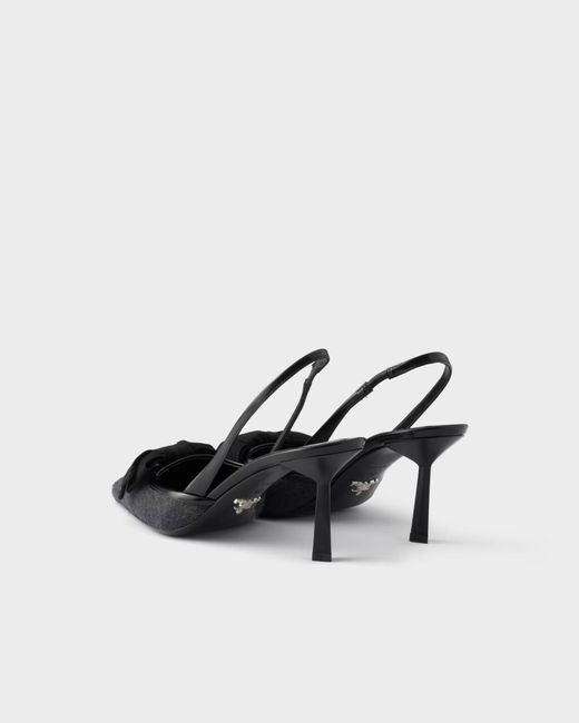 Prada Black Fabric Slingback Pumps