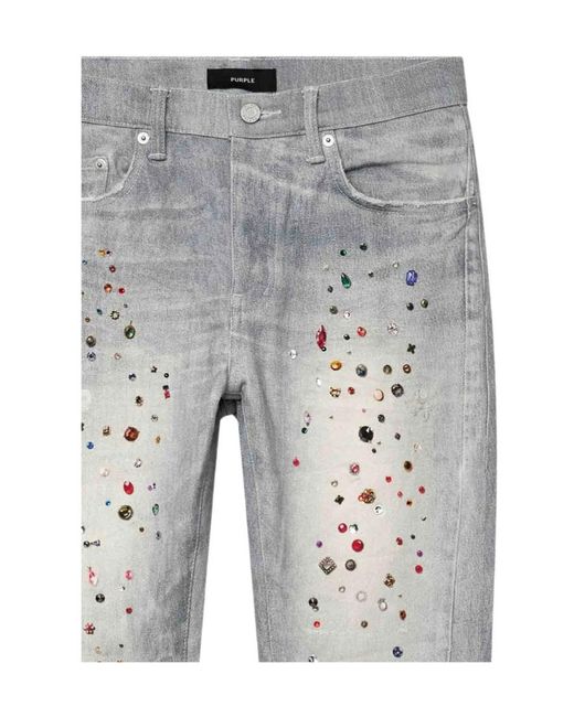 Purple Brand Gray Belt Loop Jeans for men