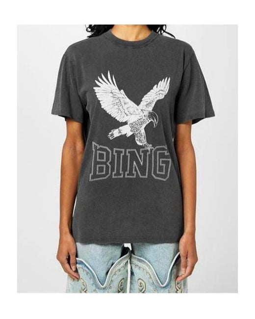 Anine Bing Gray Short-Sleeved T-Shirt