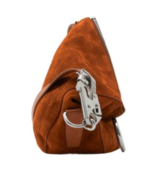 Burberry Brown Ring-Detailed Zipped Shoulder Bag