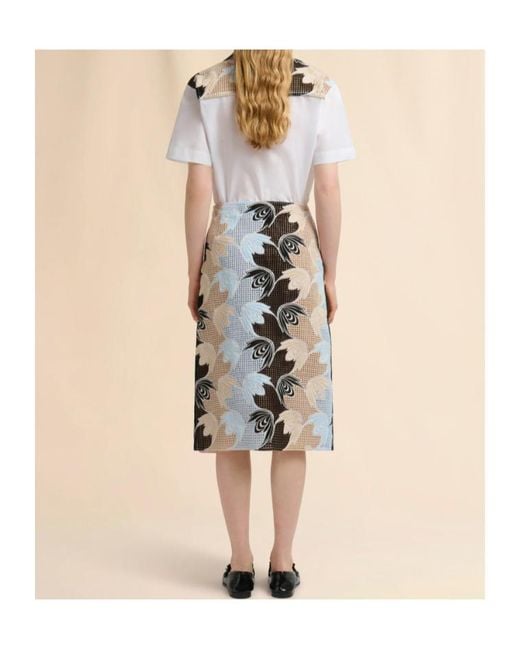 Marni Multicolor Broderie Anglaise Floral Skirt